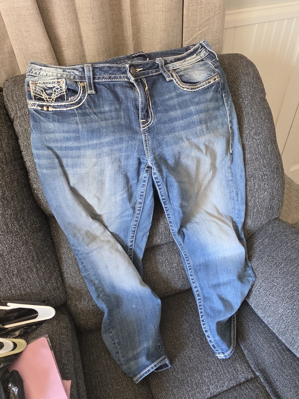 Vigoss Light Blue Cropped Straight Jeans